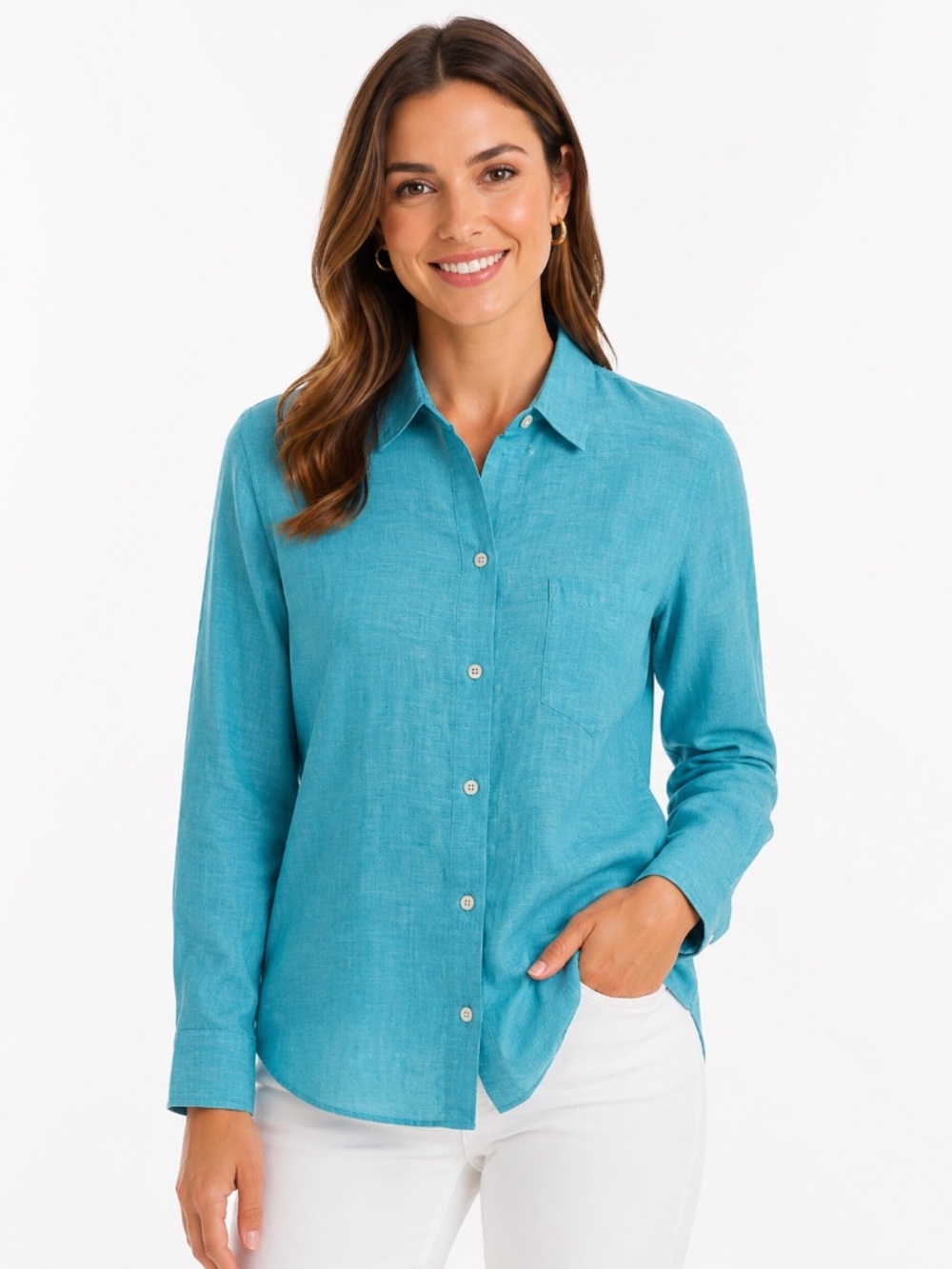 UNTUCKit Top 8 Linen Blue